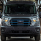 The front of the Ford E-Transit Van